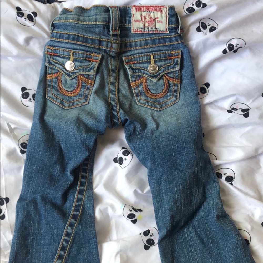 Girls multi color stitch jeans